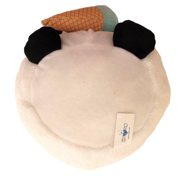 HugFun Round Panda 10" Tall Ice Cream Cone Glitter Eyes Plush Stuffed Animal - Picture 6 of 8
